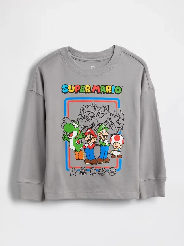 Camiseta con estampado de Super Mario para bebés y niños