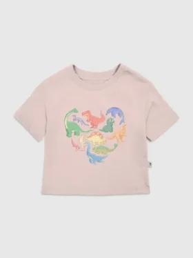 Camiseta con estampado «Dino Hearts» para niños pequeños