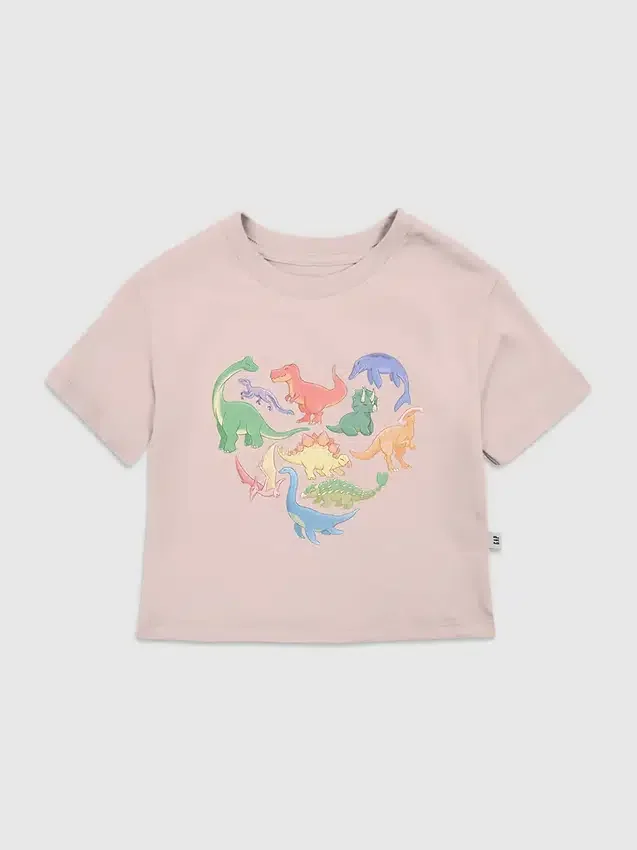 Camiseta con estampado «Dino Hearts» para niños pequeños