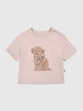 Camiseta con estampado «Doggie Bow» para niños pequeños