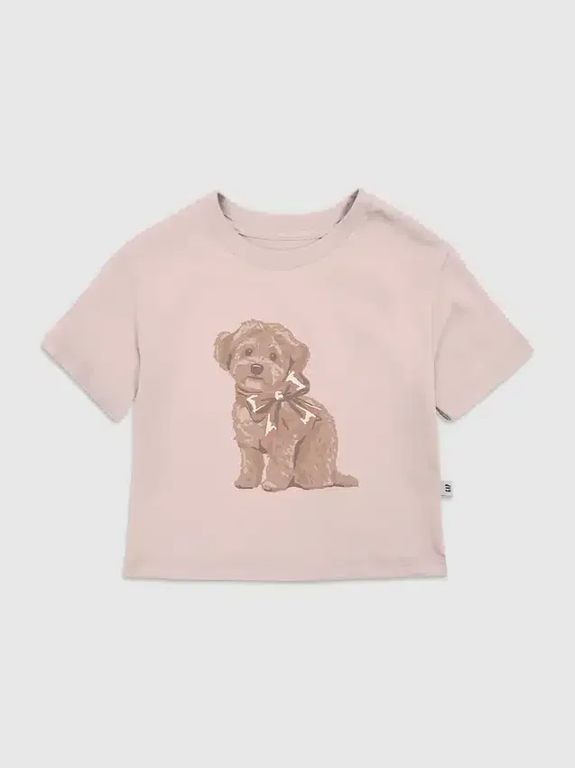Camiseta con estampado «Doggie Bow» para niños pequeños