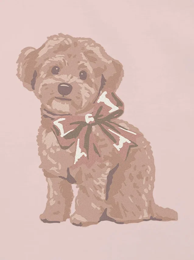 Camiseta con estampado «Doggie Bow» para niños pequeños