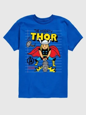 Camiseta con estampado «Doodle» de Thor de Marvel para niños pequeños, de pantalones cortos