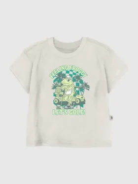 Camiseta con estampado «Froggy Golfing» para niños pequeños