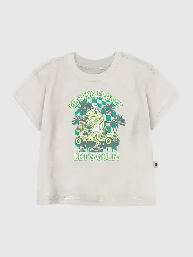 Camiseta con estampado «Froggy Golfing» para niños pequeños