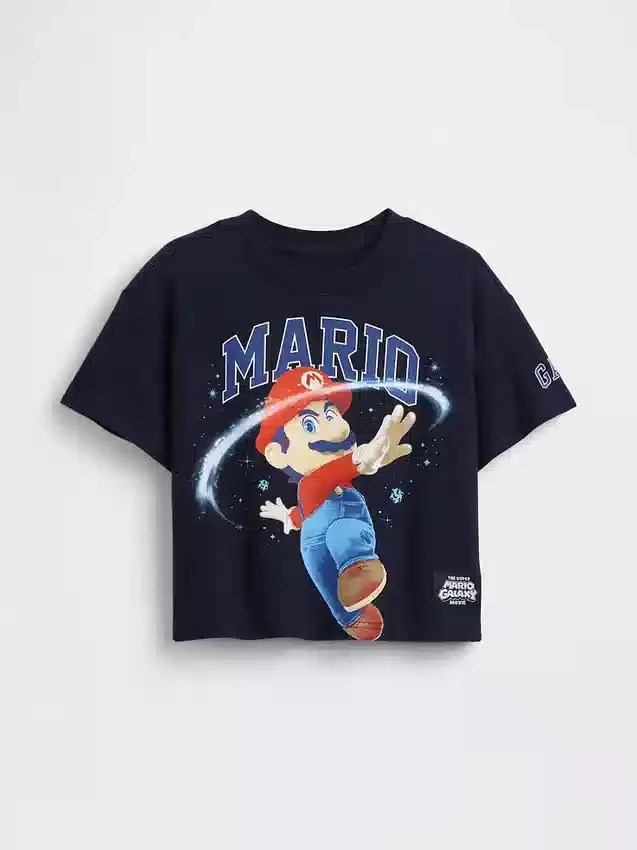 Camiseta con estampado gráfico oversize de Super Mario para niños pequeños