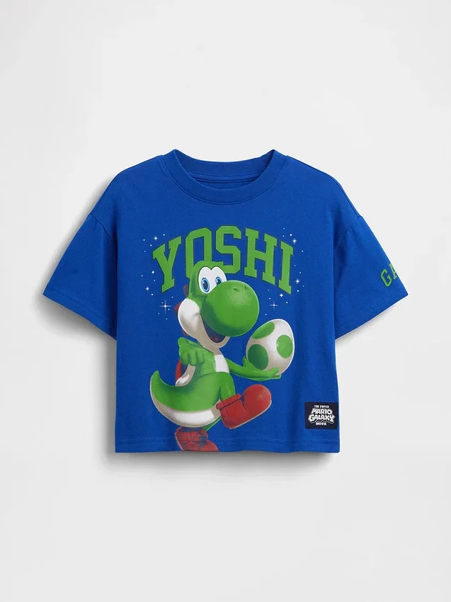 Camiseta con estampado gráfico oversize de Super Mario para niños pequeños