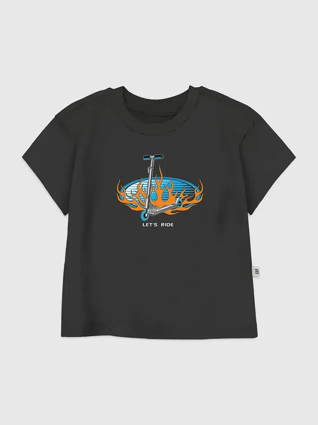 Camiseta con estampado «Lets Ride» para niños pequeños