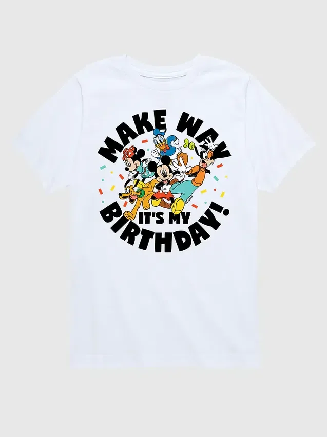 Camiseta con estampado «Make Way, It’s My Birthday» de Disney para niños pequeños