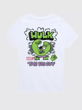 Camiseta con estampado «Marvel: El Increíble Hulk» estilo doodle de pantalones cortos para niños pequeños