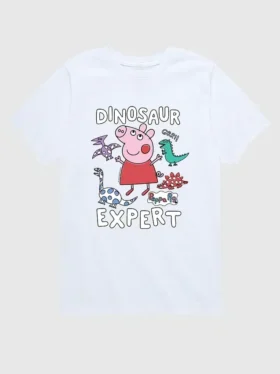 Camiseta con estampado «Peppa Pig Dinosaur Expert» de manga corta para niños pequeños