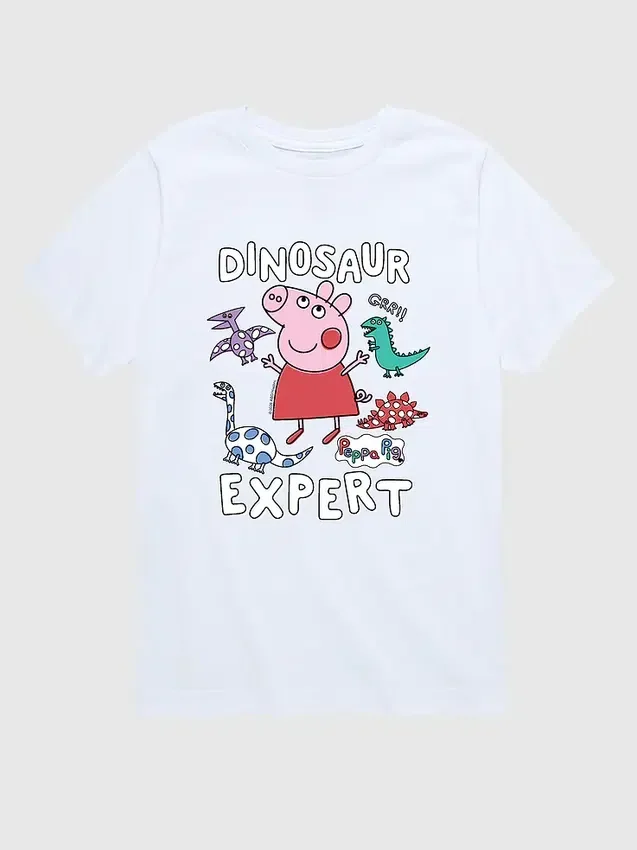 Camiseta con estampado «Peppa Pig Dinosaur Expert» de manga corta para niños pequeños
