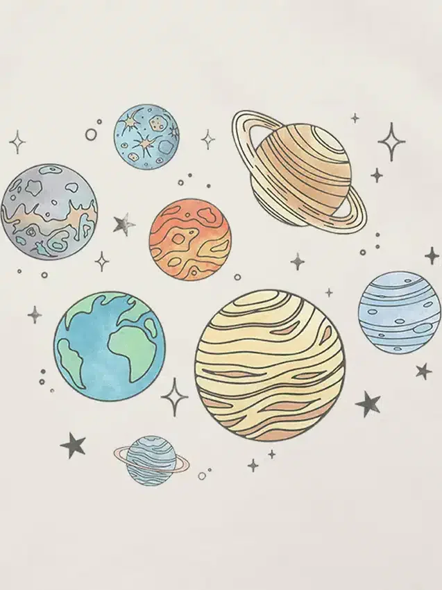 Camiseta con estampado «Planets Jumble» para niños pequeños