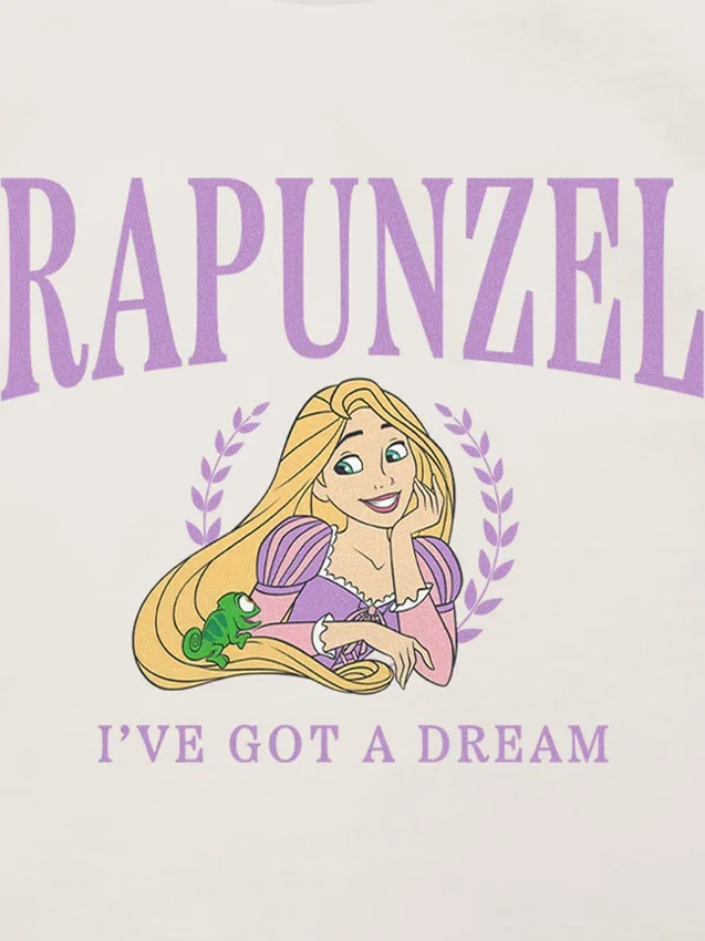 Camiseta con estampado «Rapunzel Collegiate» para niños pequeños