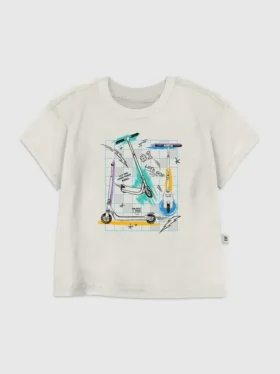 Camiseta con estampado «Scooter Grid» para niños pequeños