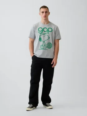 Camiseta con estampado «Snoopy Logo» de corte holgado
