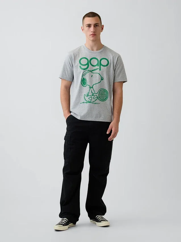 Camiseta con estampado «Snoopy Logo» de corte holgado