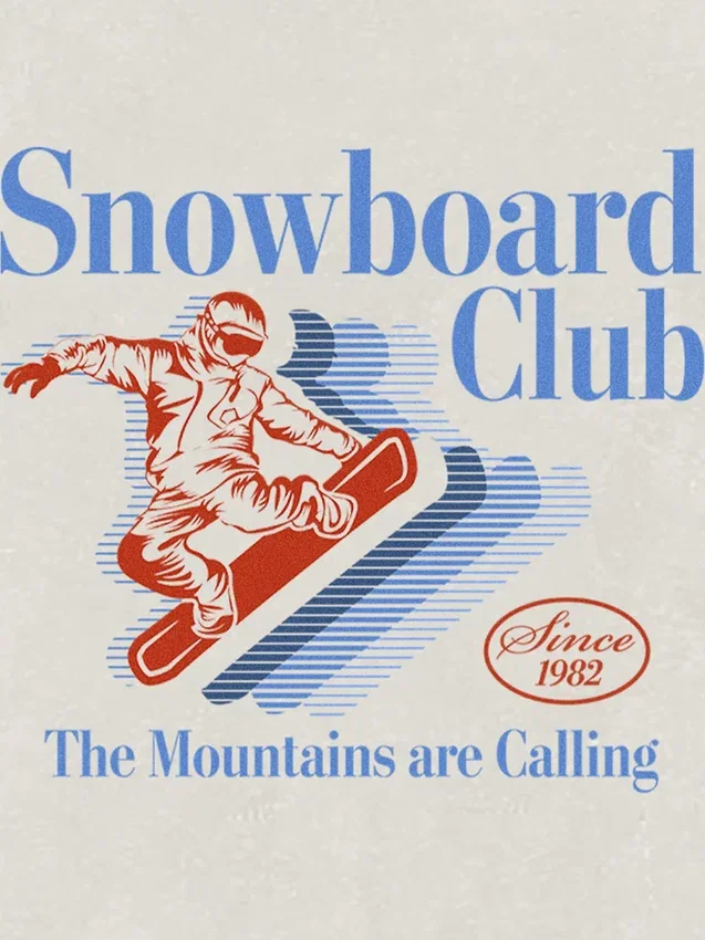 Camiseta con estampado «Snowboard Club» para niños pequeños