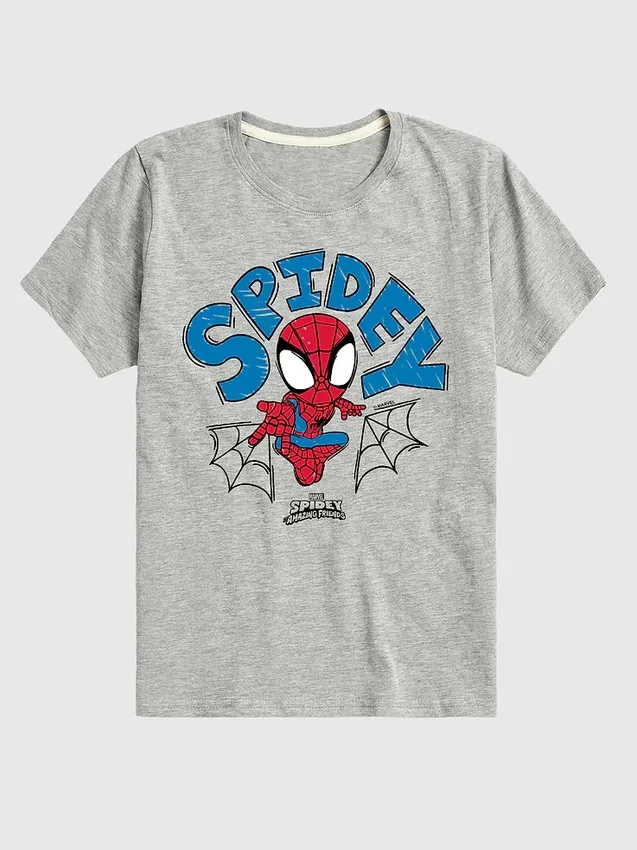 Camiseta con estampado «Spidey Doodle» de Marvel para niños pequeños con pantalones cortos
