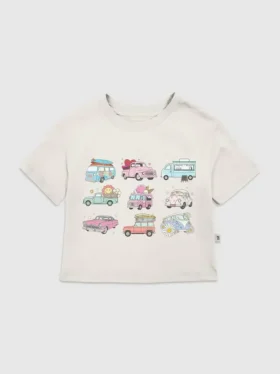 Camiseta con estampado «Trucks and Cars» para niños pequeños