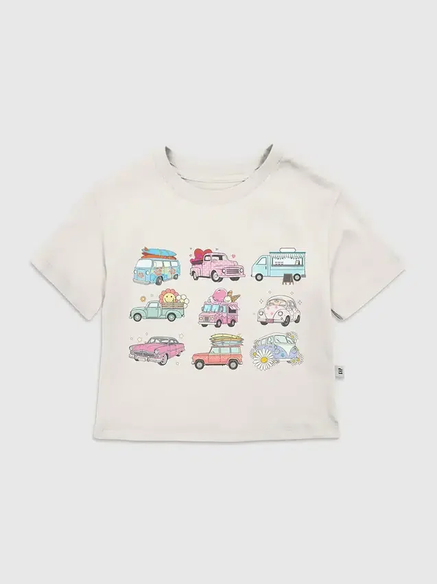 Camiseta con estampado «Trucks and Cars» para niños pequeños