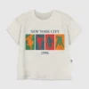 Camiseta con estampado vintage de deportes de invierno para niños pequeños