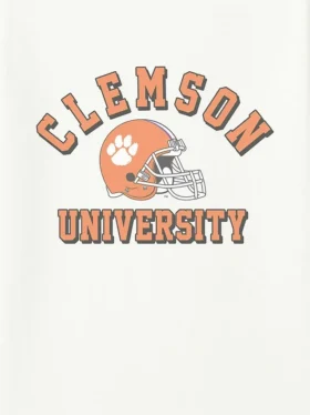 Camiseta con estampado vintage de fútbol americano de la Universidad de Clemson