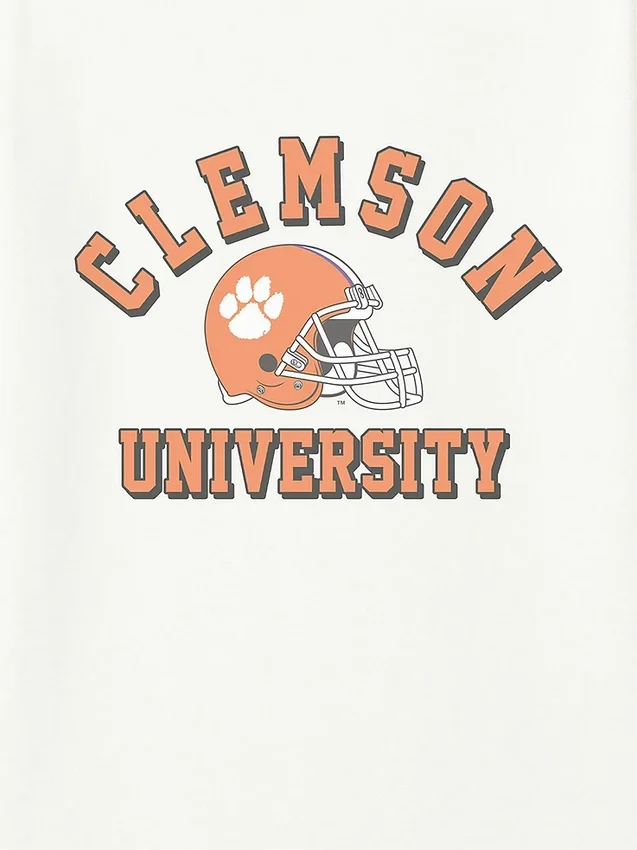 Camiseta con estampado vintage de fútbol americano de la Universidad de Clemson