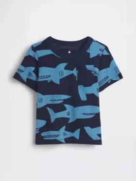 Camiseta con estampado y bolsillo para bebés y niños pequeños, combinable