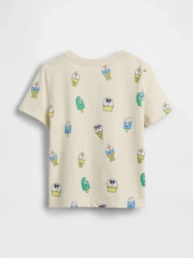 Camiseta con estampado y bolsillo para bebés y niños pequeños, combinable