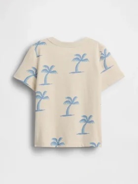 Camiseta con estampado y bolsillo para bebés y niños pequeños, combinable