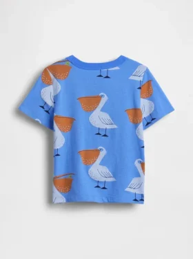 Camiseta con estampado y bolsillo para bebés y niños pequeños, combinable