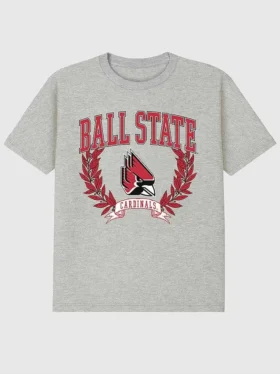 Camiseta con gráfico oscuro de los Laurels de la Universidad de Ball State