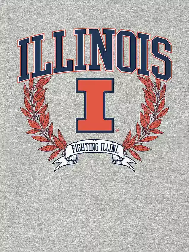 Camiseta con gráfico oscuro «Laurels» de la Universidad de Illinois