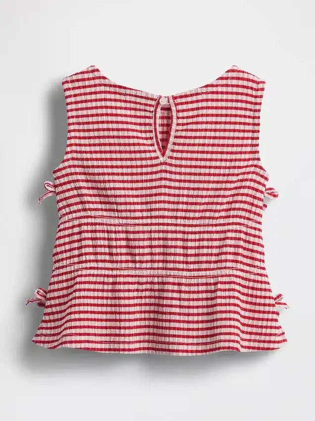 Camiseta con lazo de punto arrugado para bebés y niños