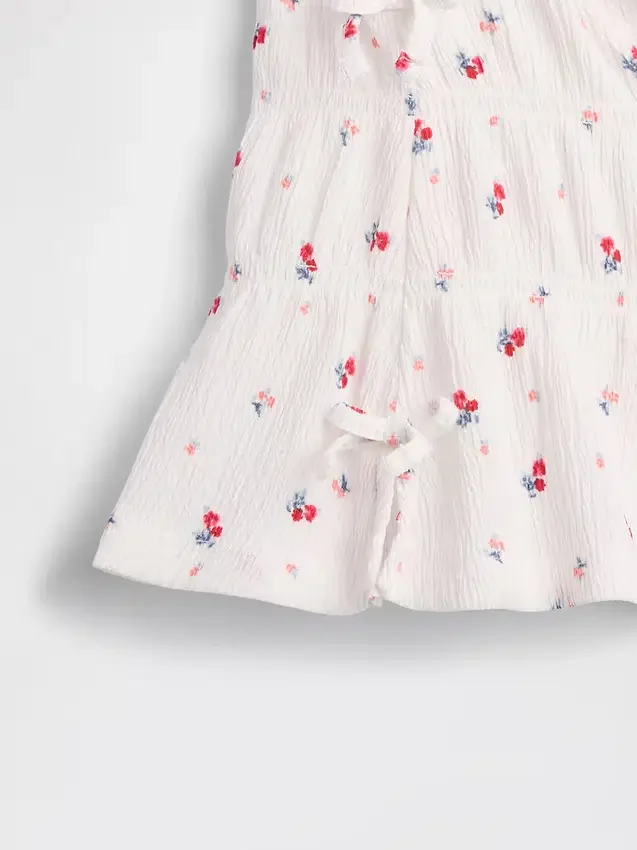 Camiseta con lazo de punto arrugado para bebés y niños