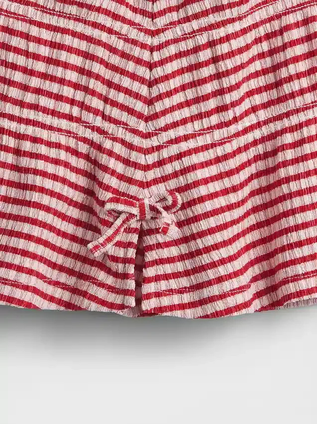 Camiseta con lazo de punto arrugado para bebés y niños