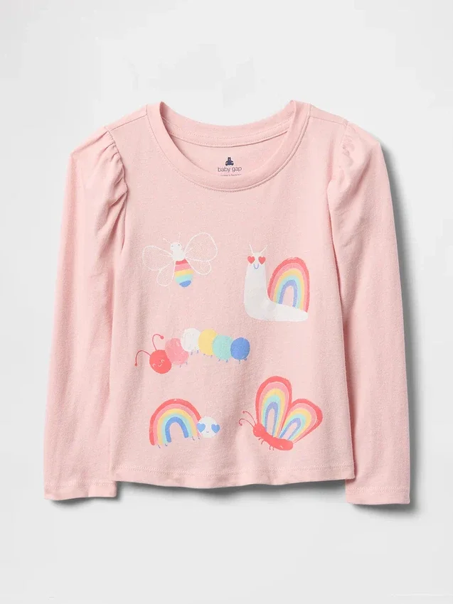 Camiseta con mangas abullonadas para bebés y niños «Mix & Match»