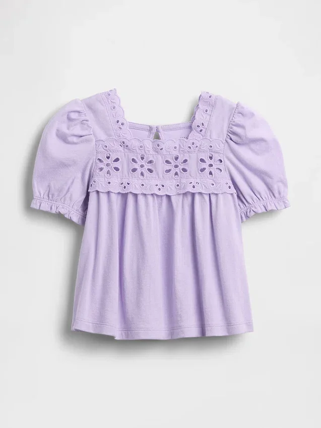 Camiseta con ojales para bebés y niños