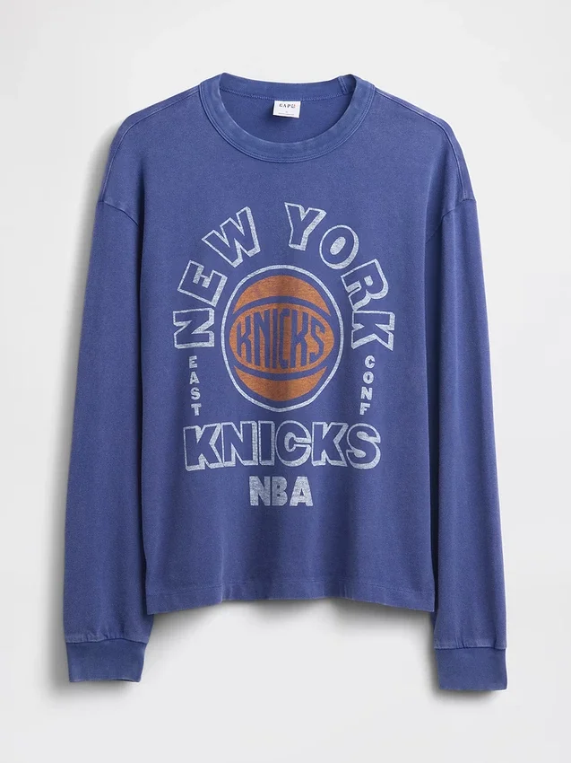 Camiseta corta con estampado de los New York Knicks de la NBA