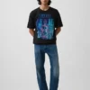 Camiseta corta con estampado de Nirvana de tejido grueso