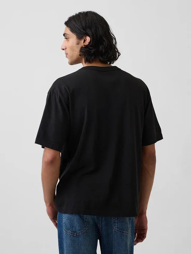 Camiseta corta con estampado de Nirvana de tejido grueso