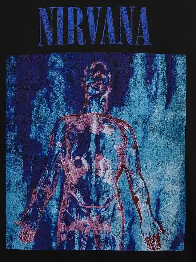 Camiseta corta con estampado de Nirvana de tejido grueso