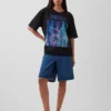 Camiseta corta con estampado de Nirvana de tejido grueso