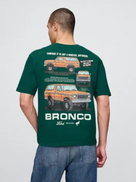 Camiseta corta de algodón grueso con estampado de Ford