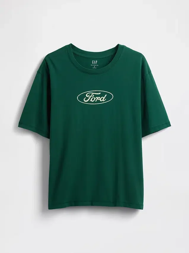 Camiseta corta de algodón grueso con estampado de Ford