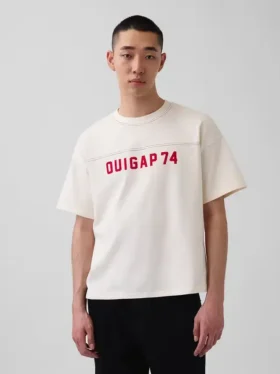 Camiseta corta de jersey grueso con logotipo de Ouigap