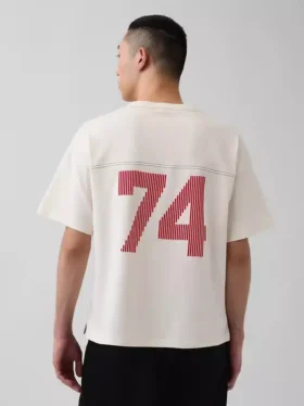 Camiseta corta de jersey grueso con logotipo de Ouigap