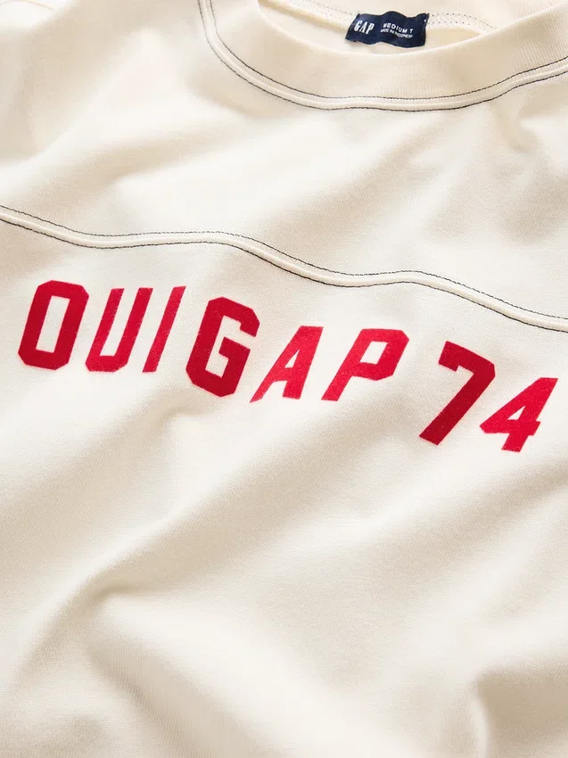 Camiseta corta de jersey grueso con logotipo de Ouigap