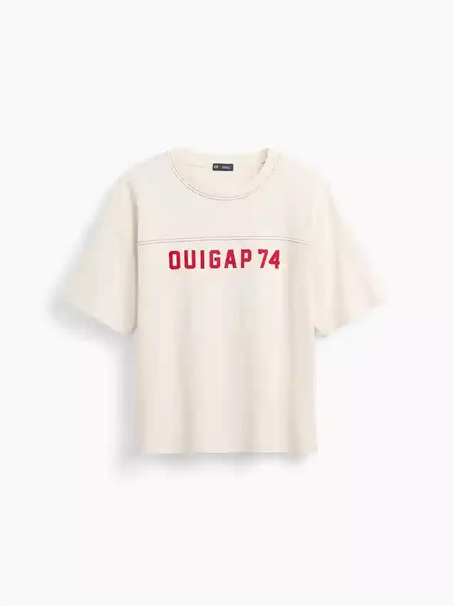 Camiseta corta de jersey grueso con logotipo de Ouigap
